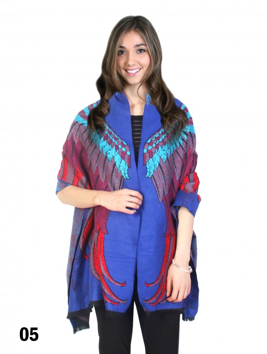 Trendy Wings Print Scarf/Cape
